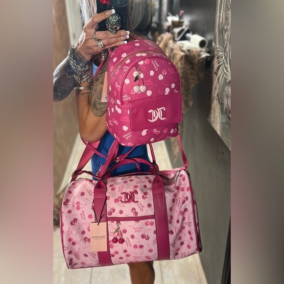 ??Juicy Couture Raspberry Cherry Print Backpack??NWT main image 8